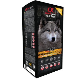 ALPHA SPIRIT POULTRY pusmitrā barība ar mājputnu gaļu suņiem 9 kg ALPHA SPIRIT POULTRY pusmitrā barība ar mājputnu gaļu suņiem 9 kg