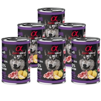 ALPHA SPIRIT WET konservēta barība ar jēra gaļu un bumbieriem 400 g 6 gab.