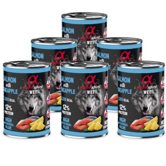 ALPHA SPIRIT WET konservēta barība ar lasi un ananasiem 400 g 6 gab.