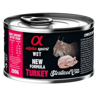A/S WET konservēta barība sterilizētiem kaķiem ar tītara gaļu 200 g 6 gab.