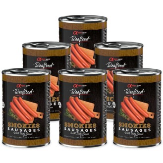 ALPHA SPIRIT Realfood ar dūmu aromātu desiņas 400 g 6 gab.