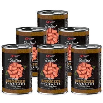 ALPHA SPIRIT Realfood ar dūmu aromātu sagrieztas desiņas 400 g 6 gab.