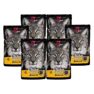 ALPHA SPIRIT WET muss sterilizētiem kaķiem ar vistas gaļu 85 g 6 gab.