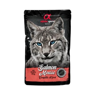 ALPHA SPIRIT WET muss sterilizētiem kaķiem ar lasi 85 g 6 gab.