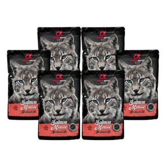 ALPHA SPIRIT WET muss sterilizētiem kaķiem ar lasi 85 g 6 gab.