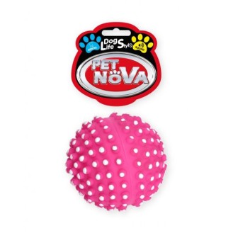 PET NOVA rotaļlieta pīkstošs ar dzelkšņiem bumba 6.5 cm 2 gab.