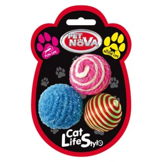 PET NOVA Ballset bumbiņas kaķiem 3 gab. 2iepak.