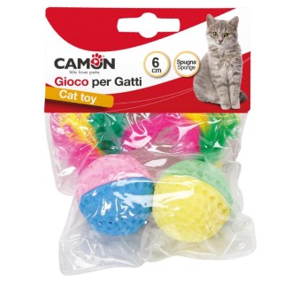 CAMON mīkstas bumbiņas kaķiem ar spalvām, 6 cm