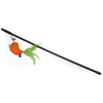 CAMON rotaļu nūjiņa kaķiem ar putniņu un zvaniņu, 48 cm