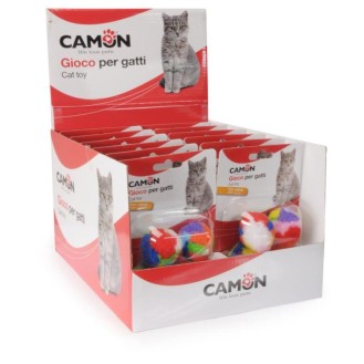 CAMON 4 mīkstas krāsainas bumbiņas kaķiem ar kaķumētru 3.5cm