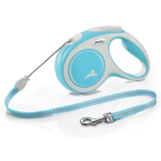 FLEXI Comfort Cord balta/gaiši zila pavada M-8m 20 kg FLEXI Comfort Cord balta/gaiši zila pavada M-8m 20 kg