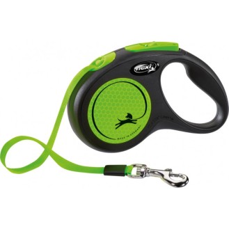 FLEXI New Neon Tape zaļa pavada M-5m līdz 25 kg FLEXI New Neon Tape zaļa pavada M-5m līdz 25 kg