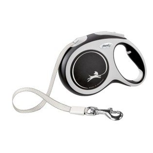 FLEXI Comfort Tape balta/melna pavada L-5m līdz 60 kg