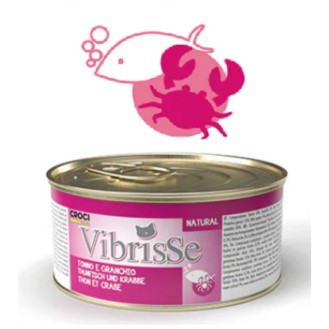VIBRISSE konservēta barība kaķiem tuncis ar krabjiem 70 g 1 gab. (24)