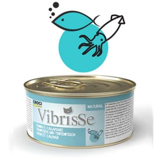 VIBRISSE konservēta barība kaķiem ar tunci un kalmāriem 70 g 1 gab. (24) VIBRISSE konservēta barība kaķiem ar tunci un kalmāriem 70 g 1 gab. (24)