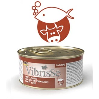 VIBRISSE konservēta barība kaķiem ar tunci un liellopu gaļu mērcē 70 g 1 gab. (24) VIBRISSE konservēta barība kaķiem ar tunci un liellopu gaļu mērcē 70 g 1 gab. (24)