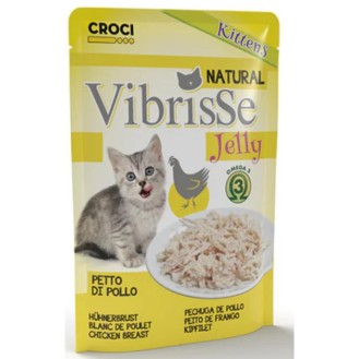 VIBRISSE konservēta barība kaķēniem vistas gaļas krūtiņa želatīnā 70 g 1 gab. (18)