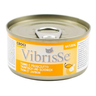VIBRISSE konservēta barība kaķiem tuncis ar žāvētu šķiņķi 70 g 1 gab. (24)