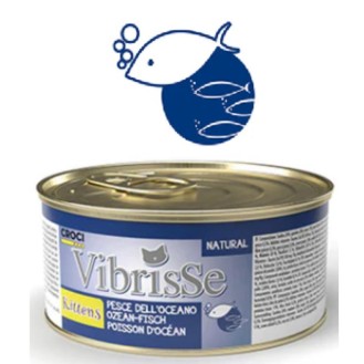 VIBRISSE konservēta barība kaķēniem ar zivīm 70 g 1 gab. (24)