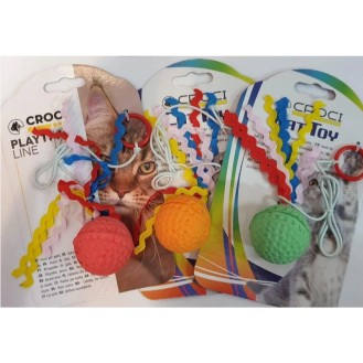 CROCI FLYING BALL rotaļlieta kaķim uz gumijas 4 cm 3 gab. CROCI FLYING BALL rotaļlieta kaķim uz gumijas 4 cm 3 gab.