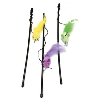 CROCI Color Mouse nūjiņa kaķiem ar peli 45 cm 3 gab. (6)