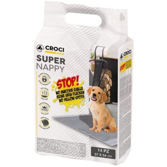 CROCI SUPER NAPPY higiēnas paladziņi ar ogli 57x54 cm, 14 gab. (12)