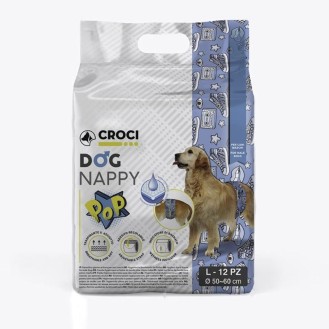 CROCI Dog Nappy autiņbiksītes suņu tēviņiem L 50-60 cm 12 gab.