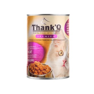 THANK'Q Premium konservi kaķiem ar aknām, 415gx24gab