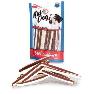 KIDDOG Sandwich liellopu gaļas un mencas strēmelītes 80 g (150)