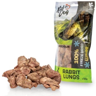 KIDDOG 100% liofilizētas trušu plaušas 50 g