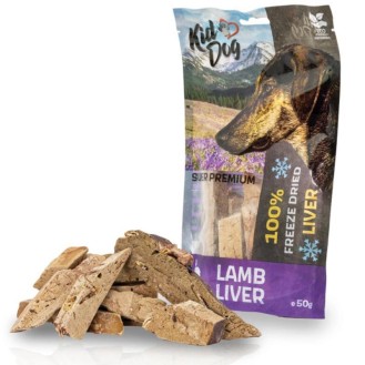 KIDDOG 100% liofilizētas jēra aknas 50 g (100)