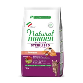 NATURAL TRAINER Cat adult Sterilised salmon ar lasi 1.5 kg NATURAL TRAINER Cat adult Sterilised salmon ar lasi 1.5 kg