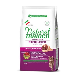 NATURAL TRAINER Cat adult Sterilised HAM ar vītinātu šķiņķi 1.5 kg NATURAL TRAINER Cat adult Sterilised HAM ar vītinātu šķiņķi 1.5 kg