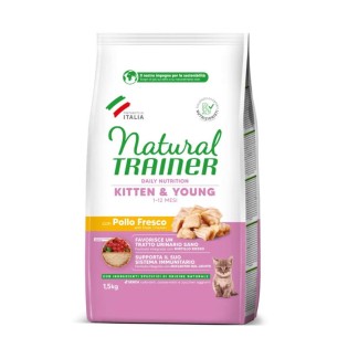 NATURAL TRAINER Cat Kitten Chicken kaķēniem ar vistas gaļu 1.5 kg (6) NEW