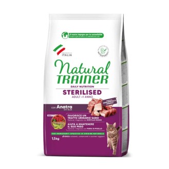 NATURAL TRAINER Cat adult Sterilised DUCK ar pīles gaļu 1.5 kg (6) NATURAL TRAINER Cat adult Sterilised DUCK ar pīles gaļu 1.5 kg (6)