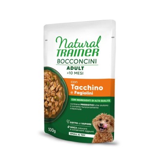 NATURAL TRAINER Bocconcini konservētā barība suņiem – mazajām šķirnēm, ar tītara gaļu 100g 12gab (12)