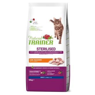 NATURAL TRAINER Cat Adult Sterilised Turkey ar tītara gaļu 10 kg NATURAL TRAINER Cat Adult Sterilised Turkey ar tītara gaļu 10 kg