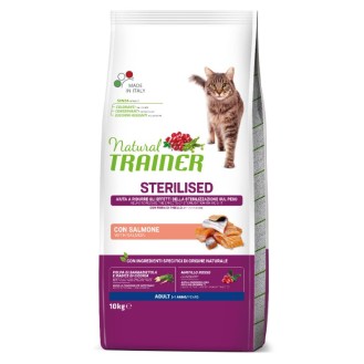NATURAL TRAINER Cat adult Sterilised salmon ar lasi 10 kg NATURAL TRAINER Cat adult Sterilised salmon ar lasi 10 kg