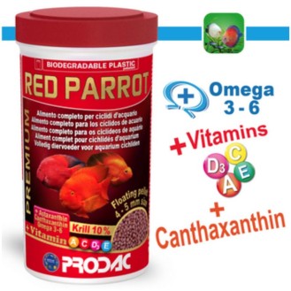 PRODAC RED PARROT granulas sarkanām zivīm 250 ml 110 g