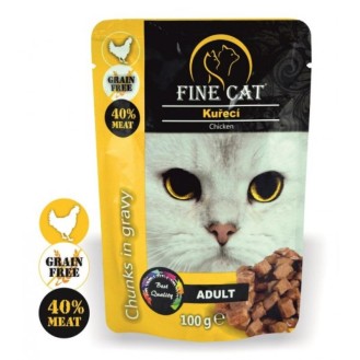 FINE CAT konservēta barība kaķiem ar vistas gaļu 100 g 22 gab.