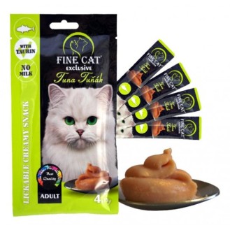 FINE CAT Cremy kārums kaķiem ar tunci 4x15 g (24)