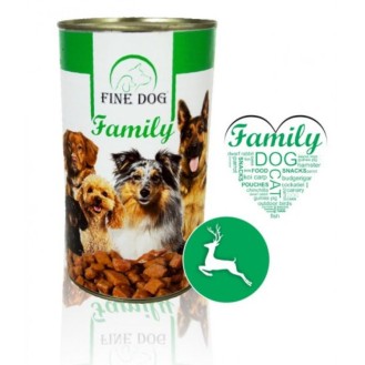 FINE DOG konservēta barība suņiem ar medījuma gaļu 1240 g (12)