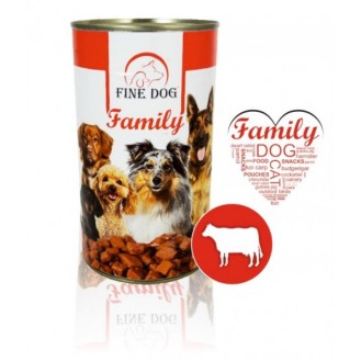 FINE DOG konservēta barība suņiem ar liellopu gaļu 1240 g (12)