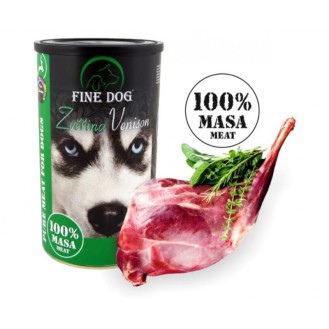 FINE DOG 100% konservēta barība suņiem ar brieža gaļu 1200 g (8)