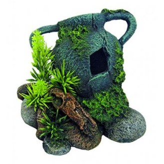 AMTRA melna dekorācija amfora ar gaisa šļūtenīti 13.7x12x10.5 cm