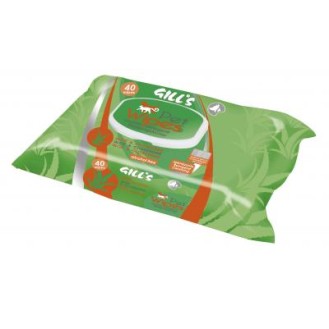 GILL'S salvetes mājdzīvniekiem ar hlorheksidīnu un aloe vera, 40 gab.