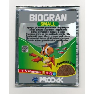 PRODAC BIOGRAN SMALL smalkas granulas zivīm 15 g (24)