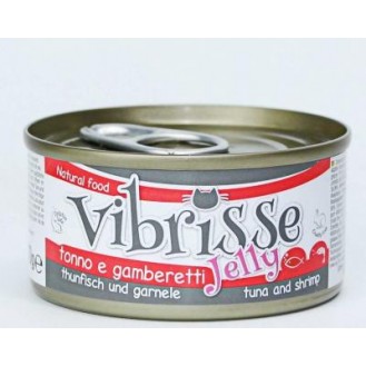 VIBRISSE konservēta barība kaķiem ar tunci un garnelēm želejā 70 g 1 gab. (24)